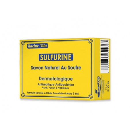 RACINE VITA SAVON DERMATOLOGIQUE AU SOUFRE ET ARBRE A THE 80G RACINE VITA SAVON DERMATOLOGIQUE AU SOUFRE ET ARBRE A THE 80G
