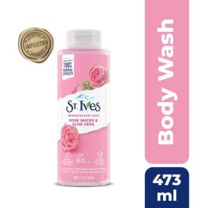 St Ives Gel douche rafraîchissant à l&rsquo;eau de rose et à l&rsquo;aloe vera