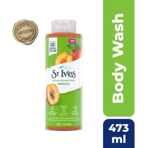 St Ives Gel douche exfoliant à l&rsquo;abricot , exfoliants 100 % naturels, 473 ml
