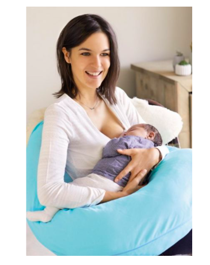 Coussin d’allaitement en microbilles demi-lune