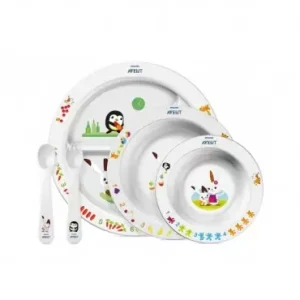 AVENT SET REPAS 6 M+ 1 ASSIETTE - 2 BOLS - 1 FOURCHETTE - 1 CUILLÈRE