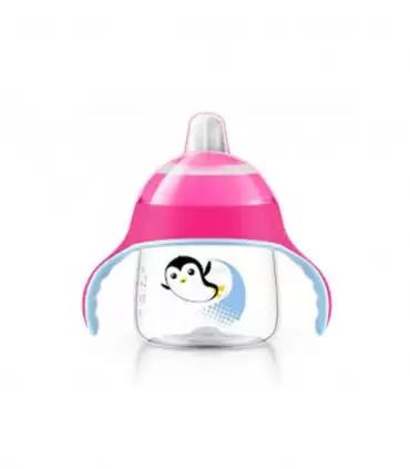 AVENT TASSE PINGOUIN AVEC ANSES ROSE ANTI-DERAPANTE 260 ML 12 MOIS+