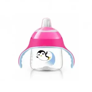 AVENT TASSE PINGOUIN AVEC ANSES ROSES ANTI-DERAPANTE 200 ML 6 MOIS+