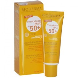 BIODERMA PHOTODERM MAX SPF 50+ AQUAFLUIDE TEINTÉ TRÉS HAUTE PROTECTION 40 ML TEXTURE ANTI BRILLANCE