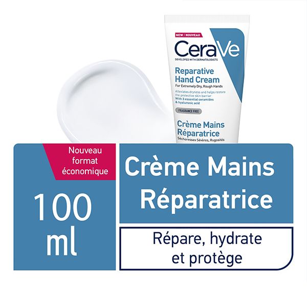 CERAVE CRÈME RÉPARATRICE MAINS SÈCHES ET ABÎMÉES | 100ML