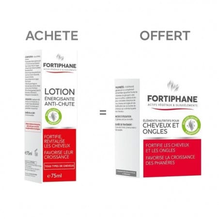 FORTIPHANE LOTION ANTI-CHUTE 75ML + FORTIPHANE 30 GÉLULES CHEVEUX FRAGILES & ONGLES CASSANTS OFFERT