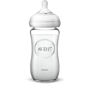 AVENT BIBERON NATURAL EN VERRE ANTI-COLIQUE 1M+ 240 ML