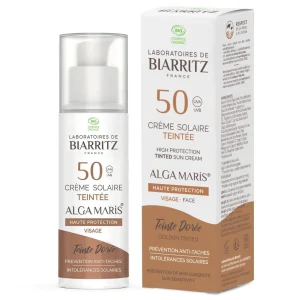 Biarritz Creme Solaire Visage Teintee Beige SPF 50 50 ml