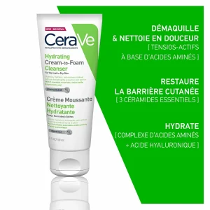 Cerave Crème Moussante Nettoyante Hydratante Peau Normale à Sèche | 100 ml