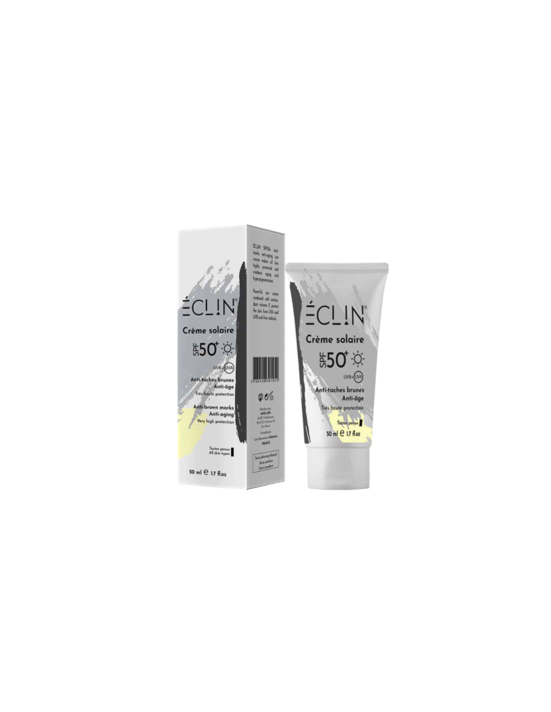 Eclin Crème Solaire SPF 50+ Anti Taches Brunes et Anti-Âge
