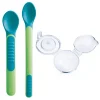 Mam 2 Cuillères Thermo Sensibles + Étui Couleur Verte 6+ Mois