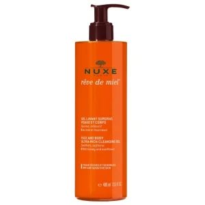 Nuxe Reve de Miel Gel Lavant Surgras Visage et Corps 400 ml Peaux Sèches et Sensibles