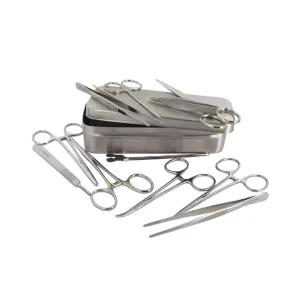 Boîte à 11 instruments en inox pour petite chirurgie