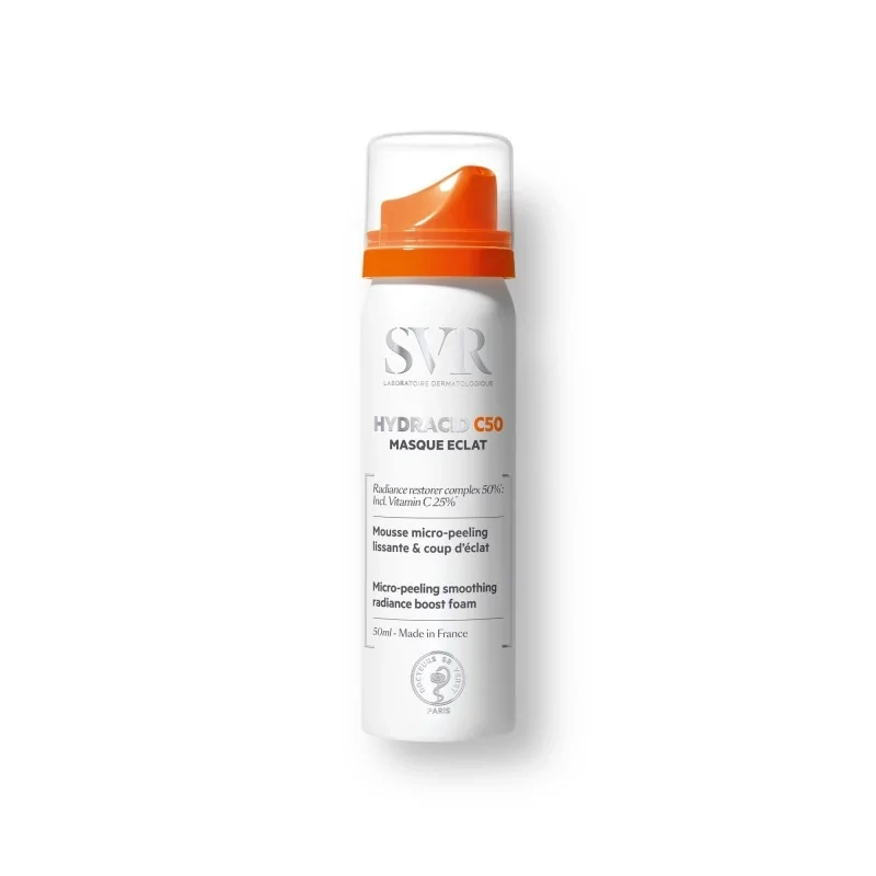 SVR Hydracid C 50 Masque Éclat 50 ml Mousse Micro-Peeling Lissante & Coup d'Éclat